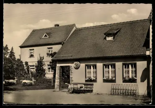 AK Hartha, HOG Waldblick mit Gartenpartie