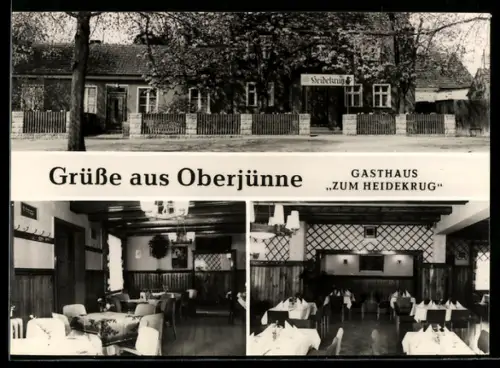 AK Oberjünne, Gasthaus zum Heidekrug, mit Innenansichten