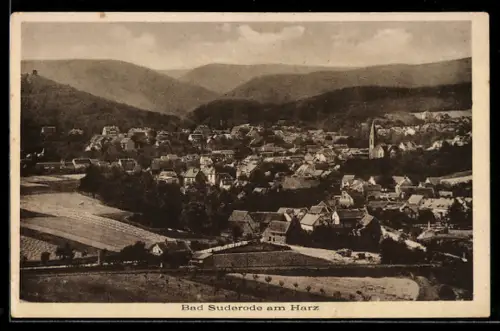 AK Bad Suderode am Harz, Teilansicht mit Kirche