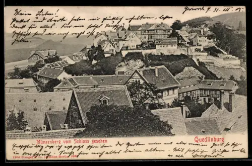 AK Quedlinburg, Münzenberg vom Schloss gesehen