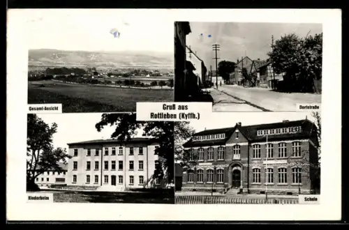 AK Rottleben /Kyffh., Kinderheim, Schule, Dorfstrasse