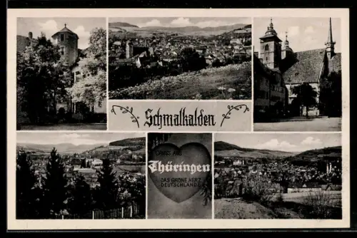 AK Schmalkalden /Thüringen, Teilansicht, Strassenpartie, Ortspartie