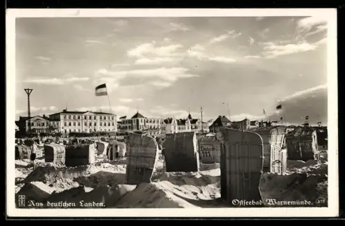 AK Warnemünde, Ostseebad, Strandpartie