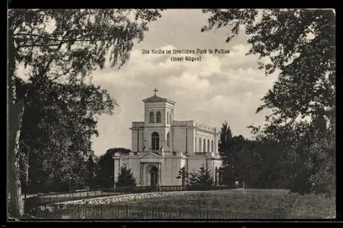 AK Putbus, Kirche im fürstl. Park