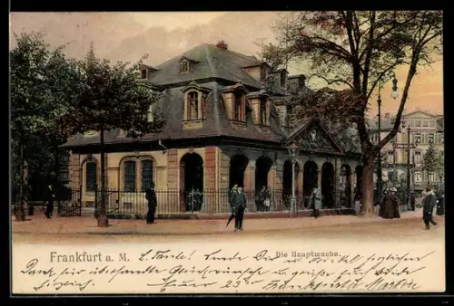 AK Frankfurt a. M., Hauptwache mit Strassenpartie