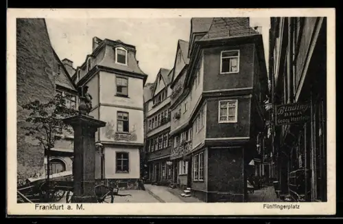AK Alt-Frankfurt, Fünffingerplatz mit Geschäften