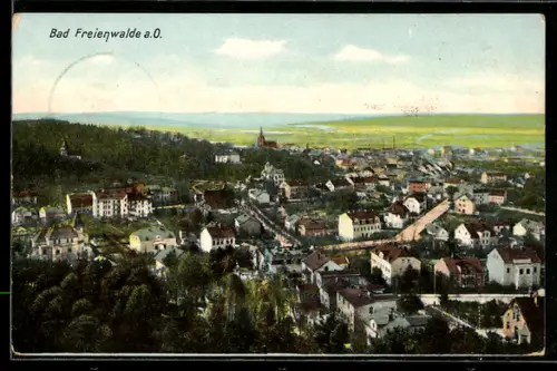 AK Bad Freienwalde a. O., Gesamtansicht vom Flugzeug aus