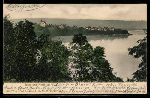 AK Buckow /Märk. Schweiz, Blick vom Schlossberg auf den Ort