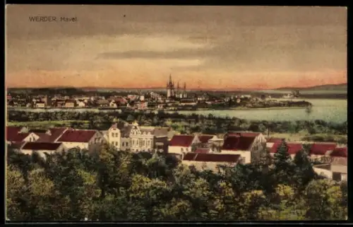 AK Werder /Havel, Teilansicht mit Kirche