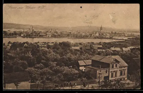 AK Werder a. H., Teilansicht mit Strassenpartie