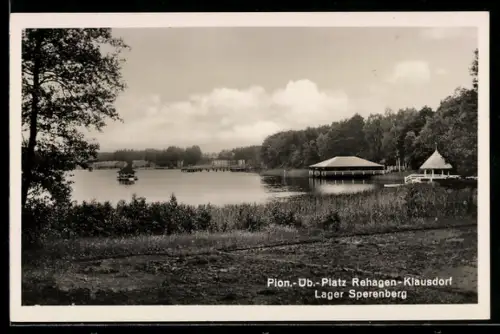 AK Rehagen-Klausdorf, Ansicht vom Pion. Üb.- PLatz Lager Sperenberg
