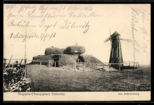 AK Döberitz, Truppenübungsplatz, Windmühle am Mühlberg