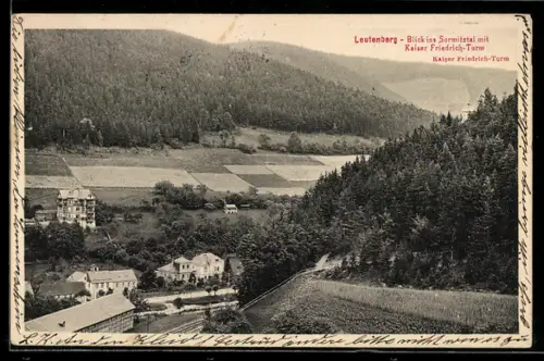 AK Leutenberg, Blick ins Sorbitztal mit Kaiser Friedrich-Turm