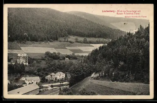 AK Leutenberg, Blick ins Sorbitztal mit Kaiser Friedrich-Turm