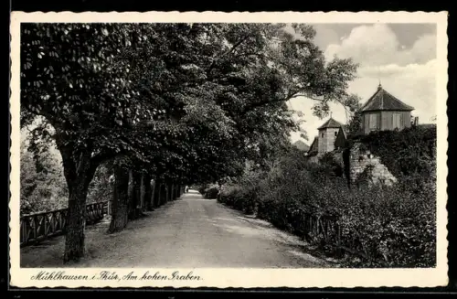 AK Mühlhausen, Strassenpartie am hohen Graben