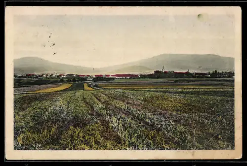 AK Römhild, Ortspartie mit den Gleichenbergen