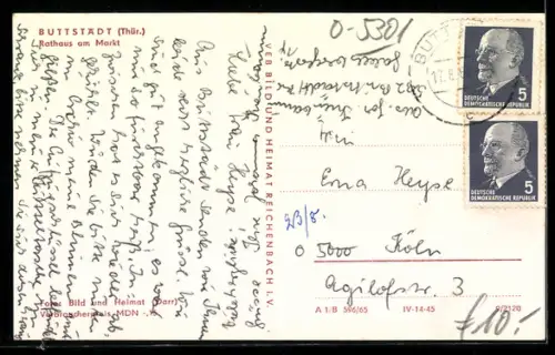 AK Buttstädt (Thür.), Rathaus am Markt