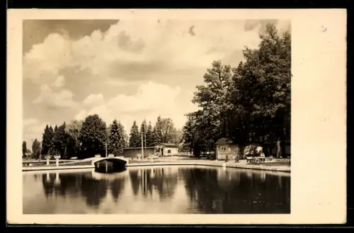 AK Langebrück /Sa., Waldbad, Oberes Badebecken