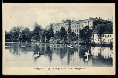 AK Freiberg i. Sa., Königl. Land- und Amtsgericht vom Wasser aus