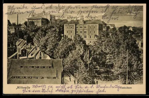 AK Mittweida, Technikum aus der Vogelschau