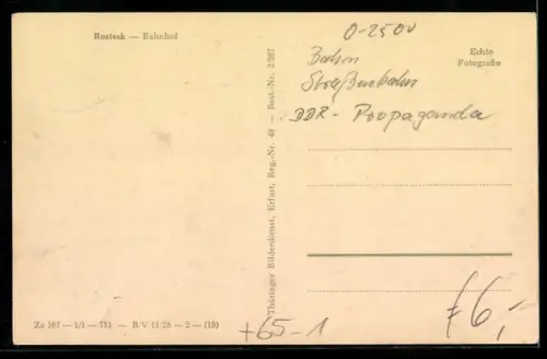 AK Rostock, Bahnhof, Strassenbahnen