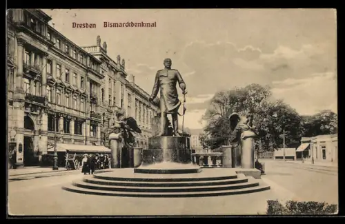 AK Dresden, Am Bismarckdenkmal