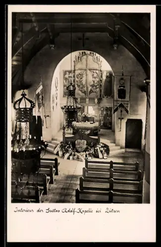 AK Lützen, Interieur der Gustav-Adolf-Kapelle