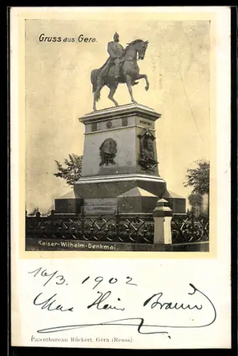 AK Gera, Kaiser-Wilhelm-Denkmal