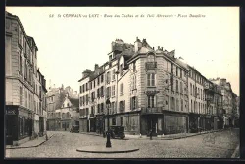 AK St Germain-en-Laye, Rues des Coches et du Vieil Abreuvoir, Place Dauphine