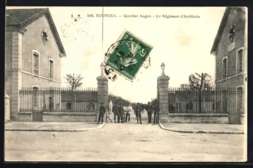 AK Bourges, Quartier Auger, 1er Régiment d`Artillerie
