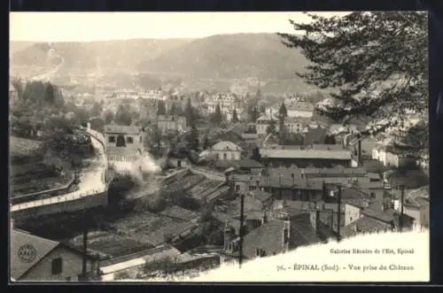 AK Épinal, Sud, Vue prise du Château