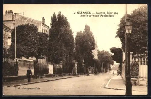 AK Vincennes, Avenue Marigny, angle Avenue Pépinière