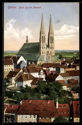 AK Görlitz, Blick auf die Altstadt