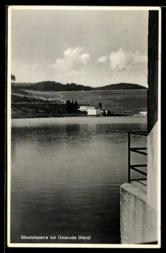 AK Osterode /Harz, Blick auf den Stausee der Sösetalsperre