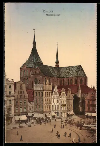 AK Rostock, Ansicht der Marienkirche