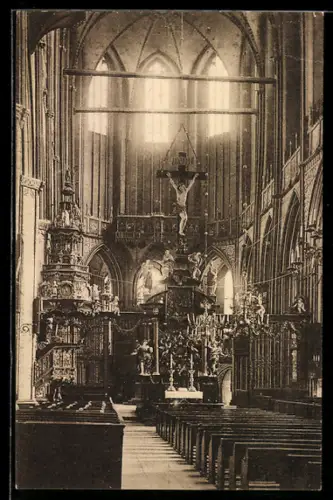 AK Stralsund, Innenansicht der St. Nicolaikirche