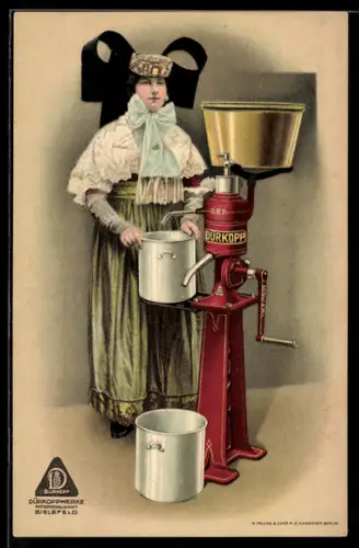 AK Reklame für Maschinen der Dürkoppwerke aus Bielefeld