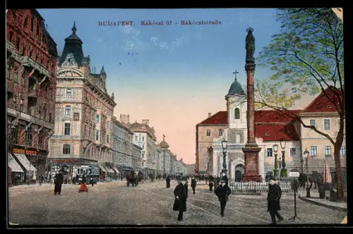 AK Budapest, Rakkoczi ut, Rakoczistrasse