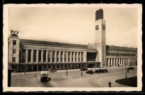 AK Königgrätz, Ansicht vom Bahnhof