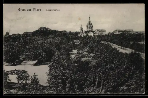AK Mlawa, Spaziergarten aus der Vogelschau