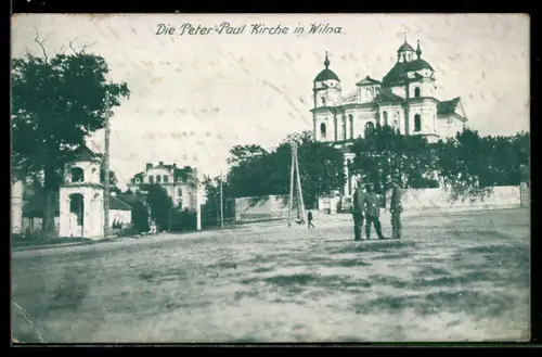 AK Wilna, Platz mit Blick zur Peter-Paul Kirche