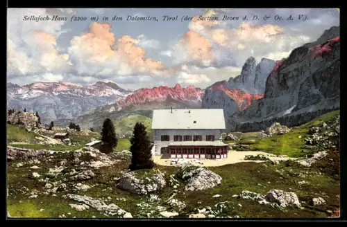 AK Sellajoch-Haus, Berghütte in den Dolomiten