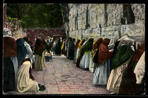 AK Jerusalem, The Jews Wailing Place, Klagemauer