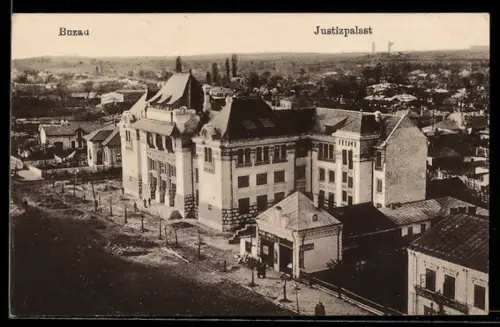 AK Buzau, Justizpalast aus der Vogelschau