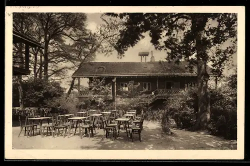 AK Wien, Schönbrunn, Cafe-Restaurant Tirolergarten rechts von der Gloriette