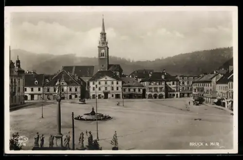 AK Bruck a. Mur, Blick über den Hauptplatz