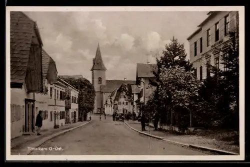 AK Timelkam, Strassenpartie mit Kirche