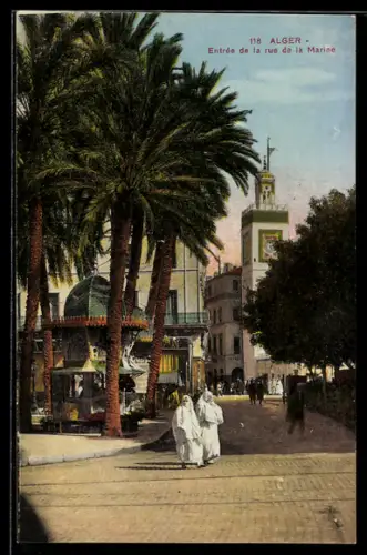 AK Alger, Entrée de la Rue de la Marine