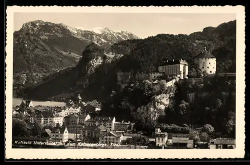AK Kufstein /Unterinntal, Ortsansicht mit dem Kaisergebirge