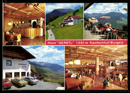 AK Amberg-Burgeis /Vinschgau, Hotel Haus Gerstl Kasitschhof, Innenansichten